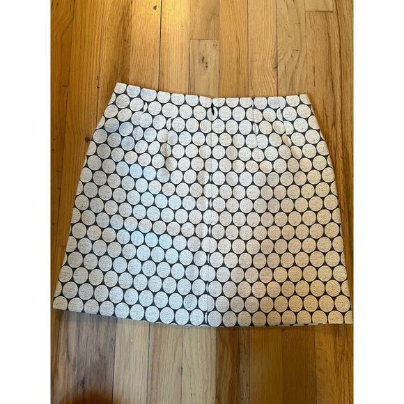 NWT J.Crew Honeycomb Polka Dot Mini Skirt Pencil White Black Women's 2 Holiday - Picture 3 of 9
